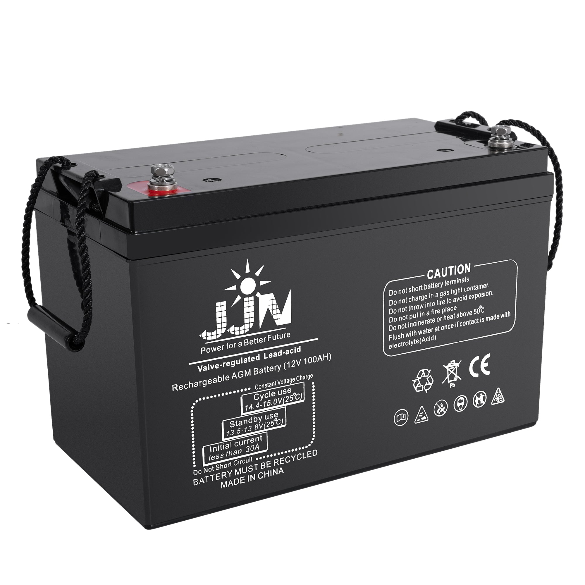 JJN 12V 100AH Deep Cycle AGM Battery SLA Rechargeable Automotive Batteries  for Solar Wind RV Marine Camping UPS Wheelchair Trolling Motor, Maintenance