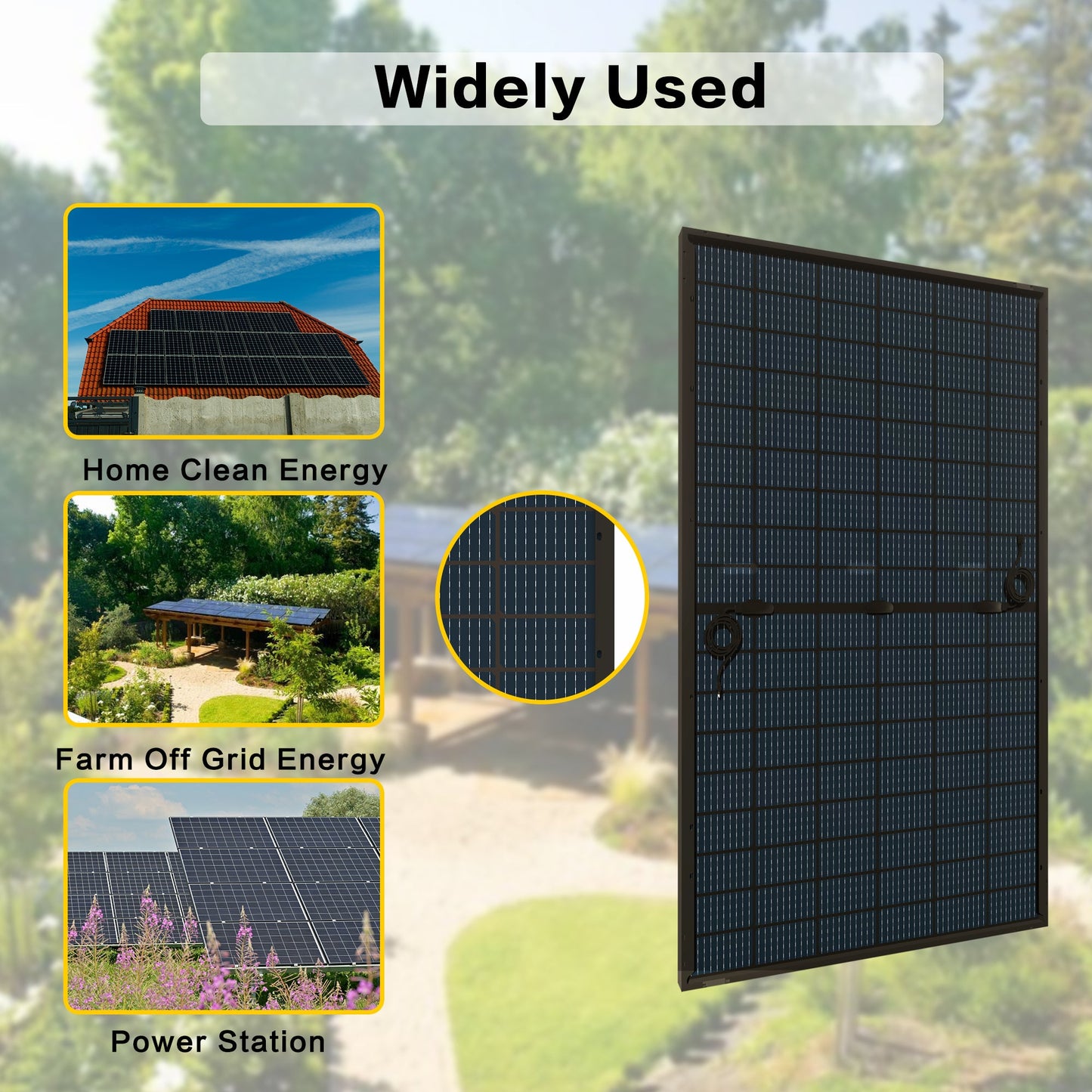 36pcs 400W Monocrystalline Solar Panel,Grade A Solar Cell, Waterproof IP68,TUV certificated,Used for RV,Home,House,Boat,Farm,Off Grid and On Grid System (36 Pack of 400W)