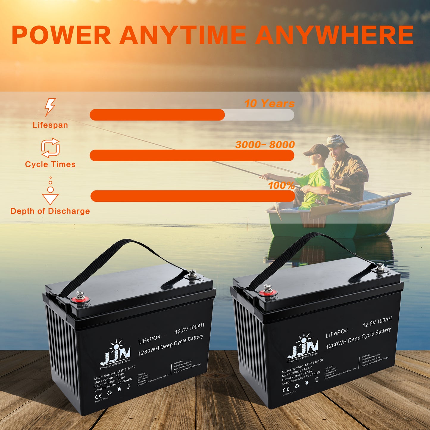 12V 100Ah  LiFePO4 Lithium Battery Deep Cycle Batteries