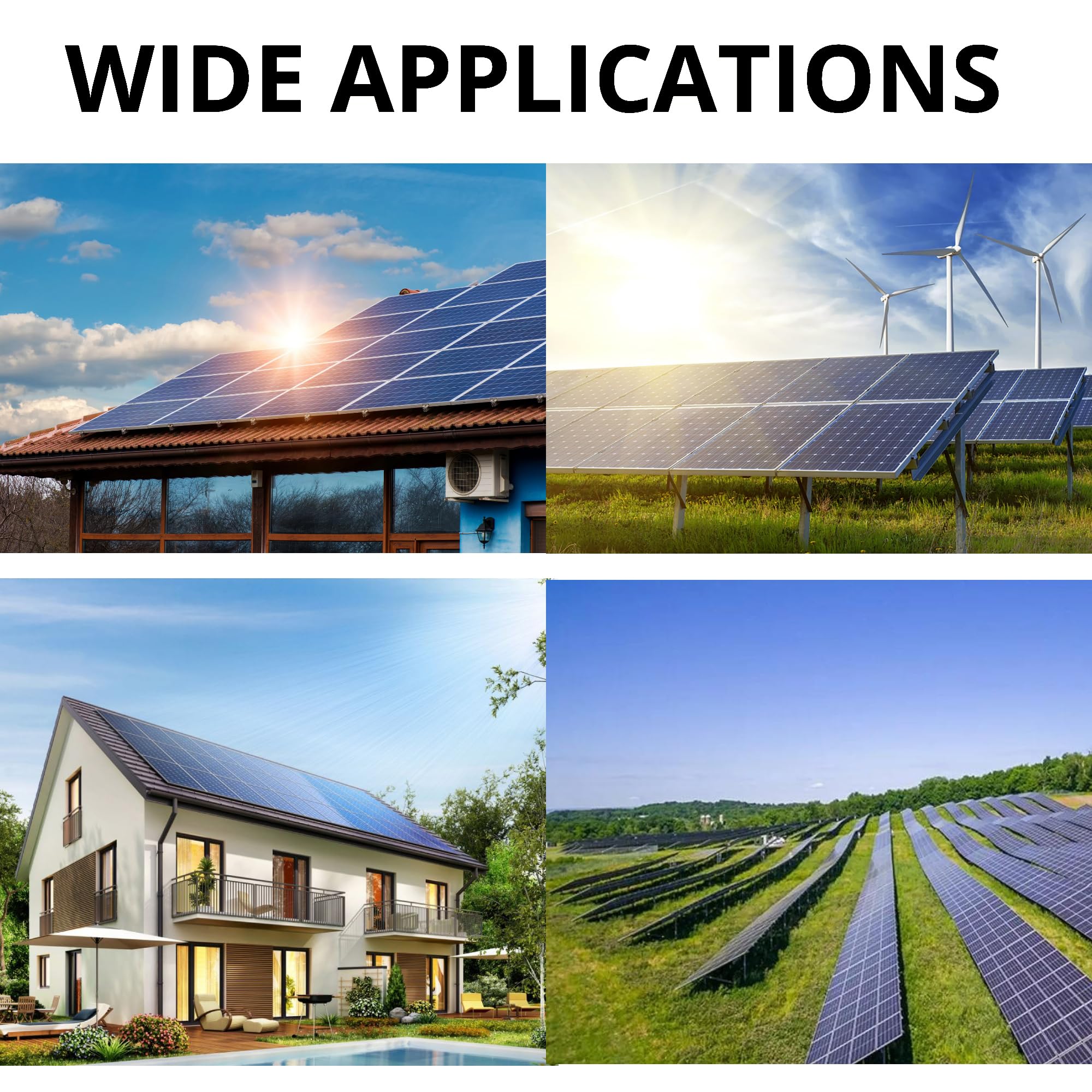 JJN 9BB Bifacial Solar Panel 12V/24V 31PCS 365W Monocrystalline Kit, High-Efficiency Mono Cells Off-Grid Charge System for House Rooftop Residential Commercial Home Marine Boat Shed Farm