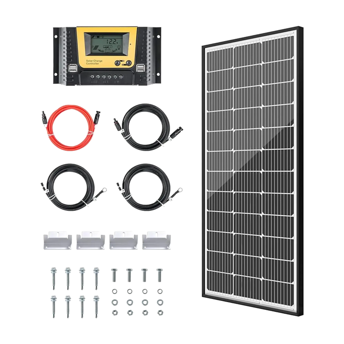 jjn solar panels 100w with wire and pwm