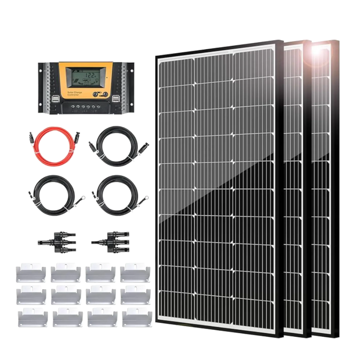 jjn solar panels 300w zb mount wire with pwm
