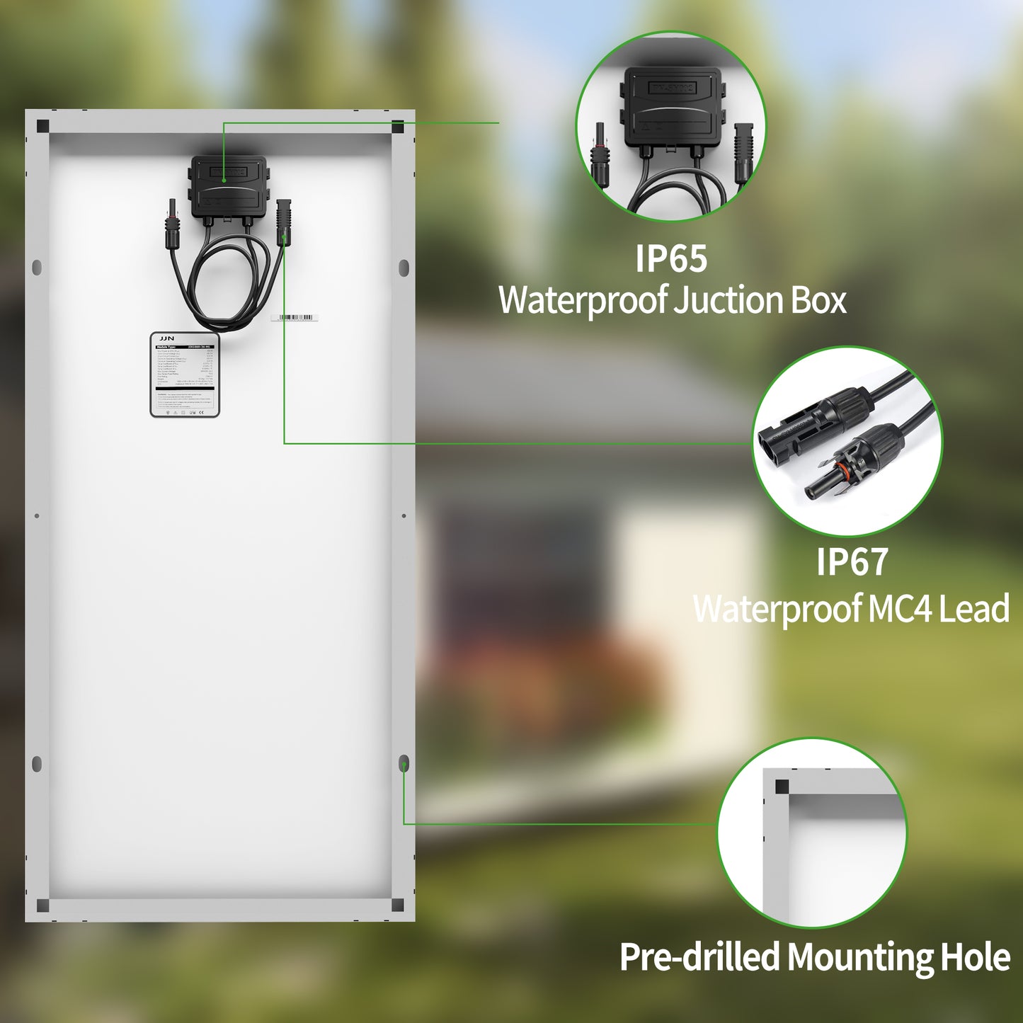 JJN 100W 2 Pack Solar Panels