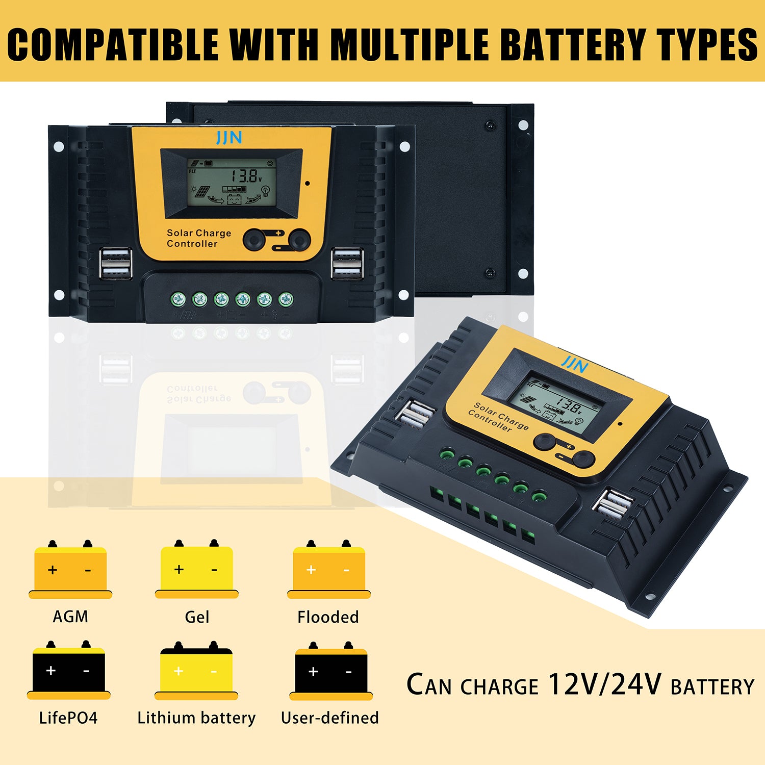 Solar Panel Charge Controller 12V/24V/36/48V