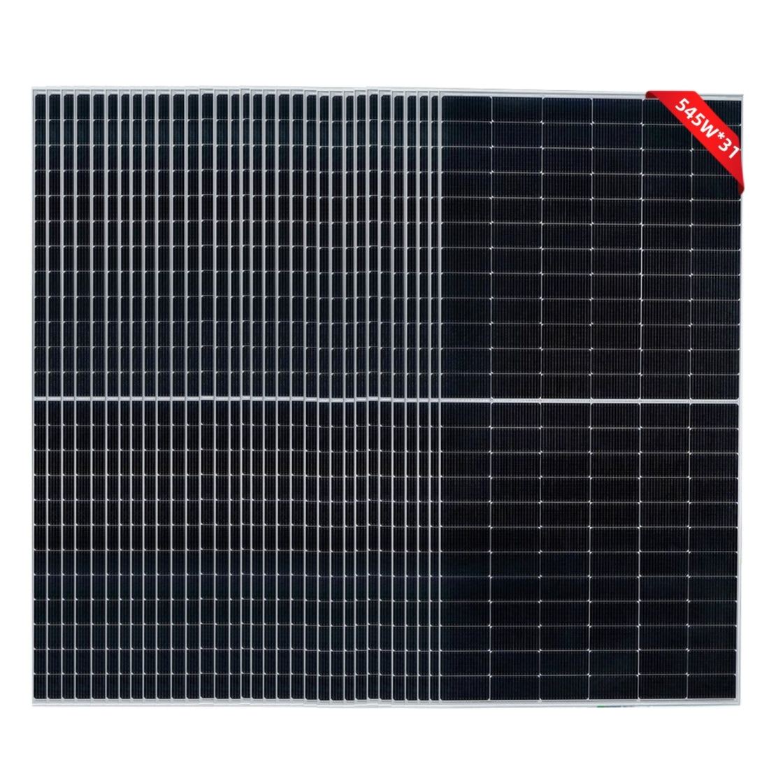 JJN 545Watt Bifacial Solar Panels, Monocrystalline 10BB Solar Panel System Kit On/Off Grid for RV Boat Shed Farm House Rooftop Residential Commercial House, 31PCS