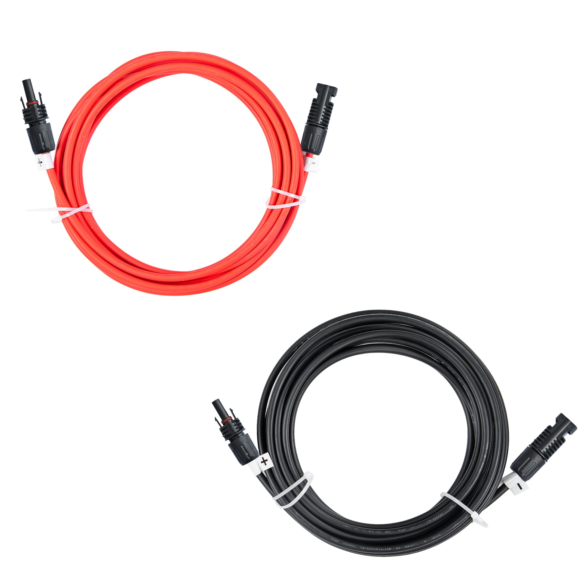 Pair Black + Red Solar Panel Extension Cable Wire Solar Connectors