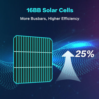 12V 200 Watt Bifacial  Solar Panel 16BB Mono High Efficiency Solar Panel