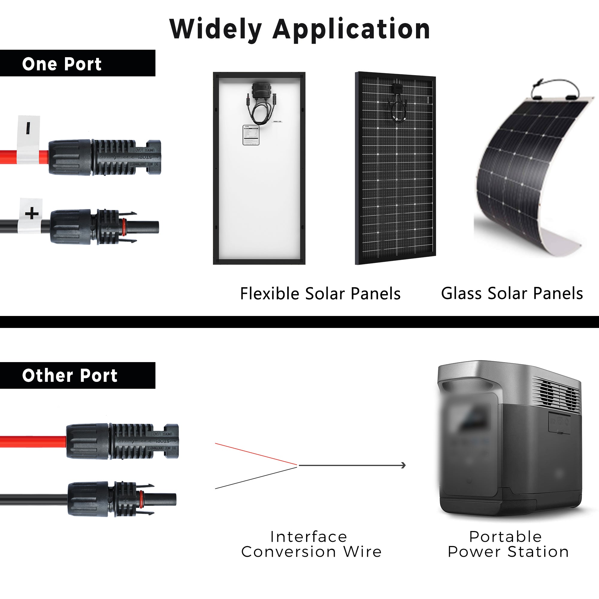 Solar Panel Extension Cable with Male to Female Solar Connectors 20Feet 8AWG