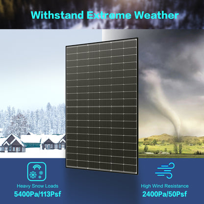 [New Arrival] 400 Watt Bifacial  Solar Panel 16BB N Type Solar Panels 12V  Mono High Efficiency Solar Panels