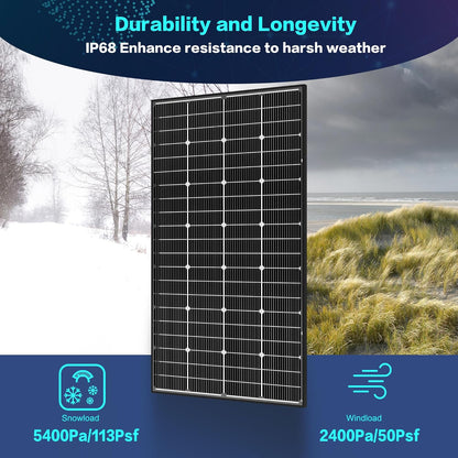 12V 200 Watt Bifacial  Solar Panel 16BB Mono High Efficiency Solar Panel
