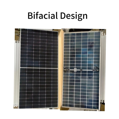 JJN 545Watt Bifacial Solar Panels, Monocrystalline 10BB Solar Panel System Kit On/Off Grid for RV Boat Shed Farm House Rooftop Residential Commercial House, 31PCS