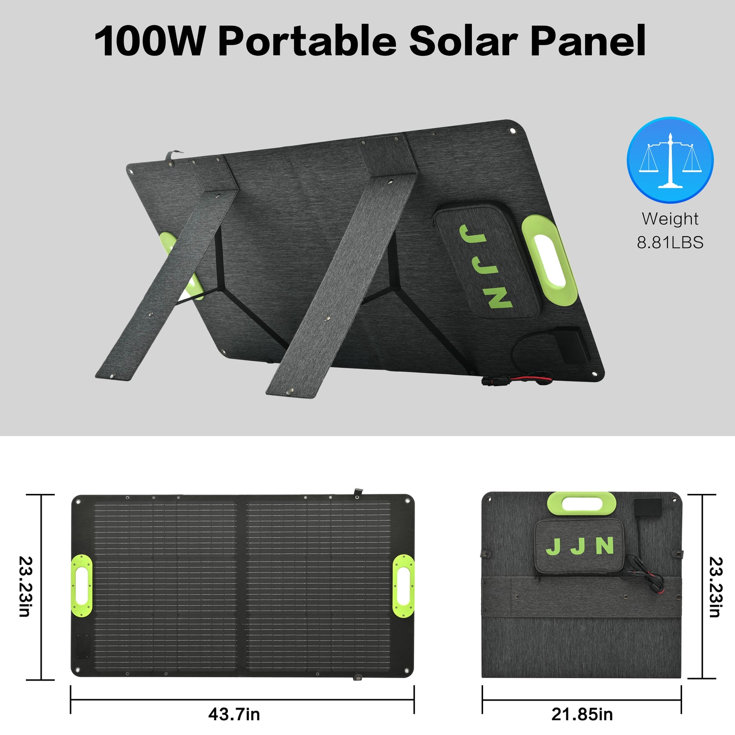 Portable Solar Panel 100W Folding Solar Panels for Portable Power Station Generator Outdoor Camping Van RV Trip