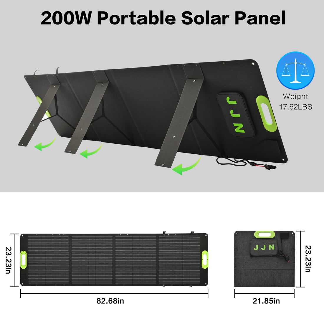 Portable Solar Panel 200W Folding Solar Panels for Portable Power Station Generator Outdoor Camping Van RV Trip