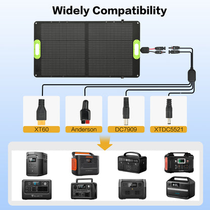 Portable Solar Panel 100W Folding Solar Panels for Portable Power Station Generator Outdoor Camping Van RV Trip