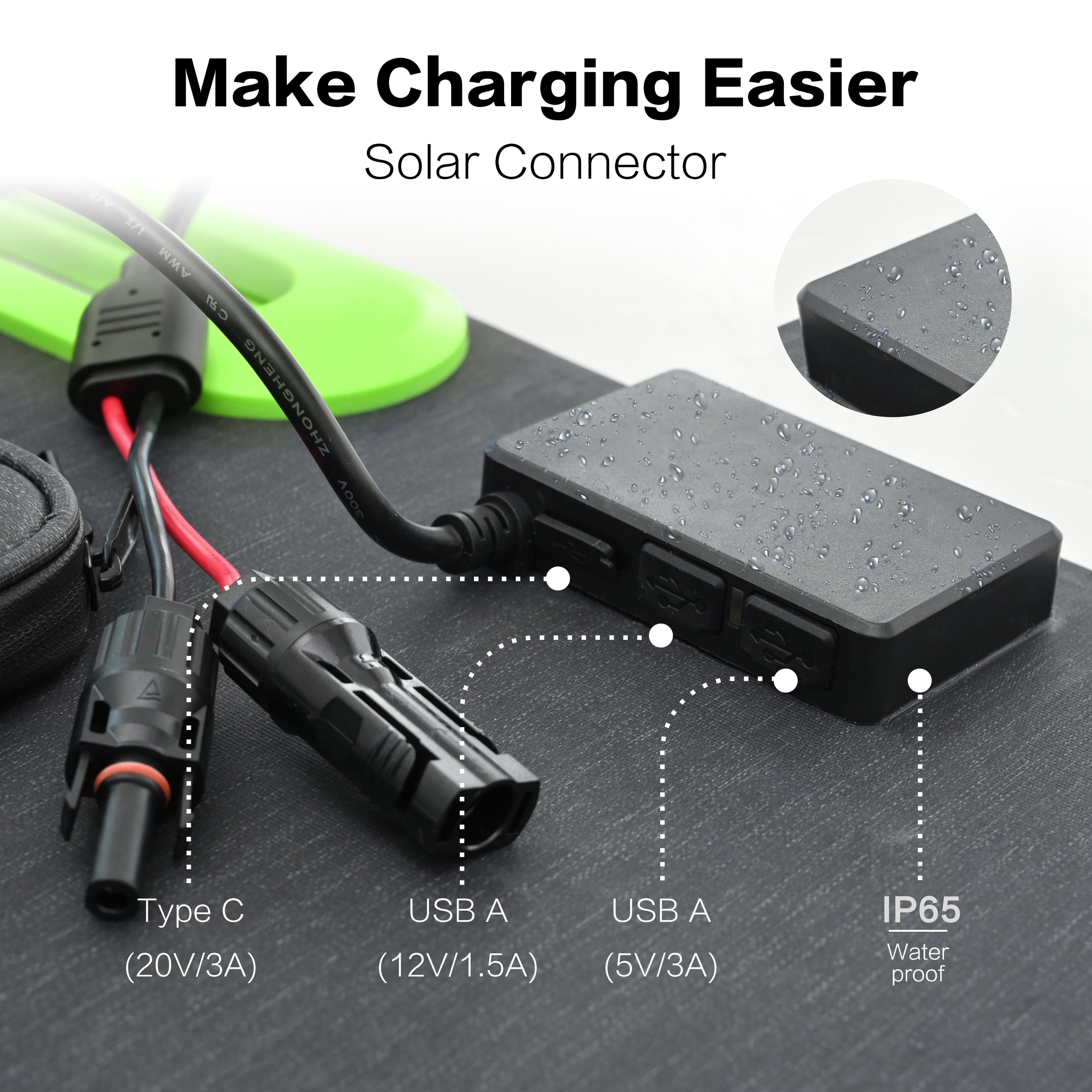 Portable Solar Panel 200W Folding Solar Panels for Portable Power Station Generator Outdoor Camping Van RV Trip
