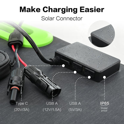 Portable Solar Panel 200W Folding Solar Panels for Portable Power Station Generator Outdoor Camping Van RV Trip