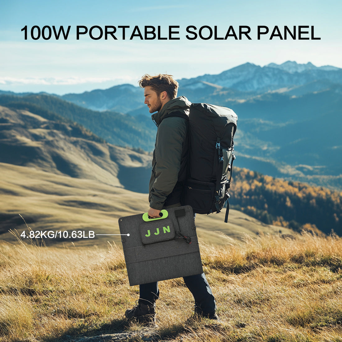 Portable Solar Panel 100W Folding Solar Panels for Portable Power Station Generator Outdoor Camping Van RV Trip
