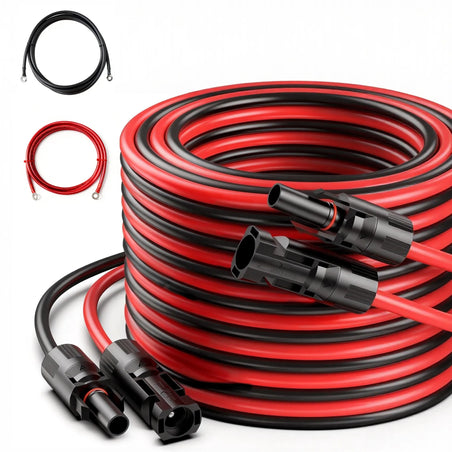 Solar Panel Extension Cable with Male to Female Solar Connectors 20Feet 8AWG