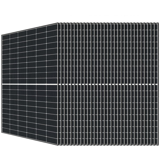 JJN 9BB Bifacial Solar Panel 12V/24V 31PCS 365W Monocrystalline Kit, High-Efficiency Mono Cells Off-Grid Charge System for House Rooftop Residential Commercial Home Marine Boat Shed Farm