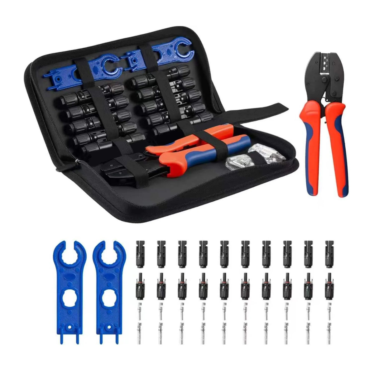 JJN Solar Crimper Tool Kit 13Pcs with Crimper Connectors Spanner