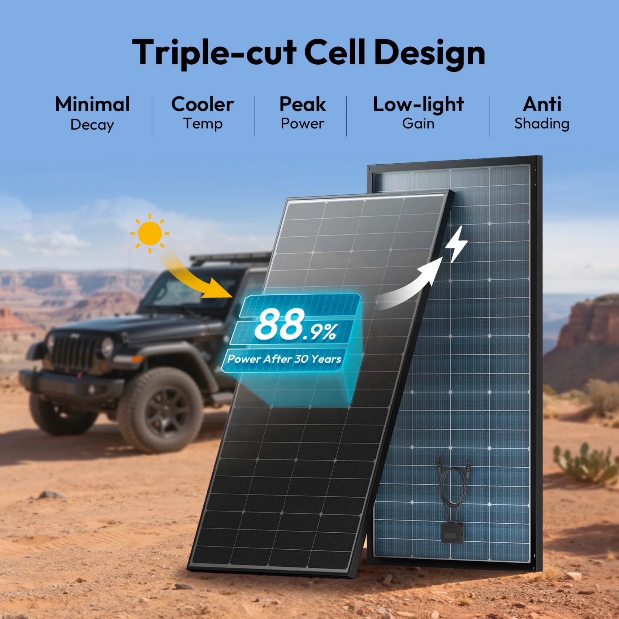 200W N-type Bifacial Solar Panels 2Pcs