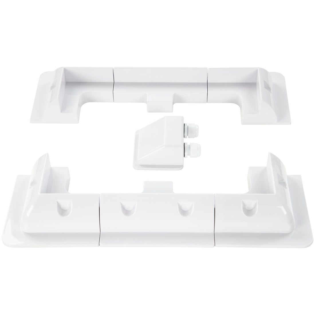 JJN White 7PCS Corner Bracekt Solar Panels Mounting Brackets Kit