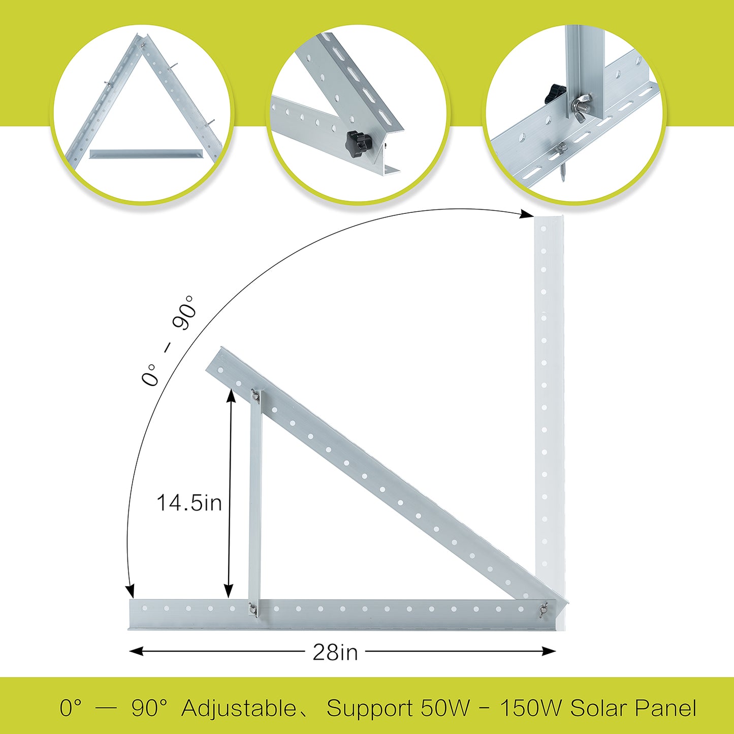 JJN Solar Panel Adjustable Tilt Mounting