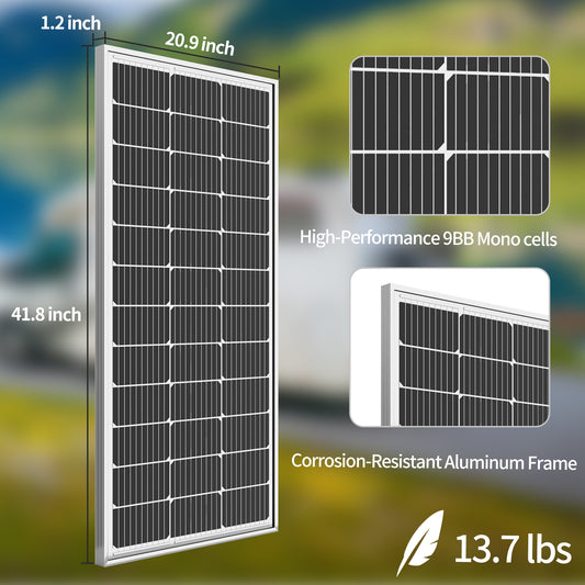 JJN 100W 2 Pack Solar Panels